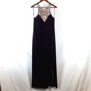 Vintage Onyx Nite Burgundy Velvet Formal Dress